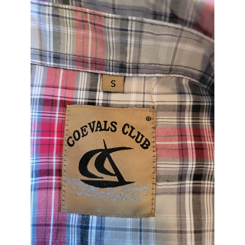 Coevals Club Western Snap Shirt Mens Small Red White Black Plaid Excellent Pearl - Picture 3 of 7